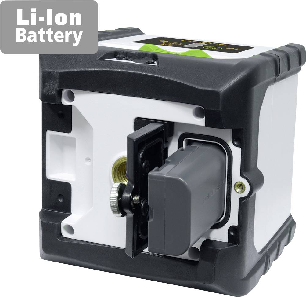 Un appareil doté d'une batterie Li-Ion amovible, utilisé pour des mesures ou des applications techniques.