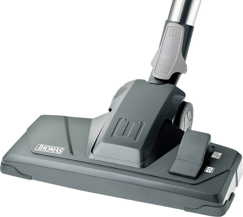 Embout d'aspirateur en gros plan, adapté aux tapis et aux sols durs.