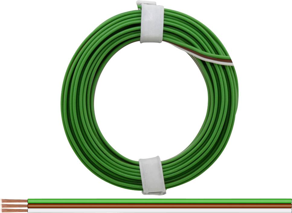 Donau Elektronik 318-5 Fil de câblage 3 x 0.14 mm² vert, marron, blanc 5 m