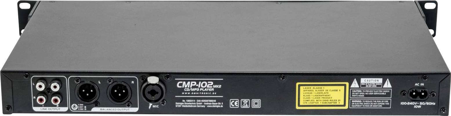 Omnitronic CMP-102 MK2 Lecteur CD 19"