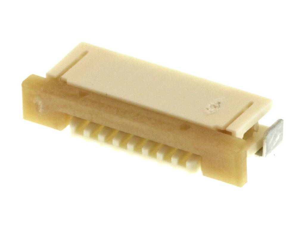 Un connecteur beige à broches multiples, probablement destiné à des circuits électroniques ou des appareils.