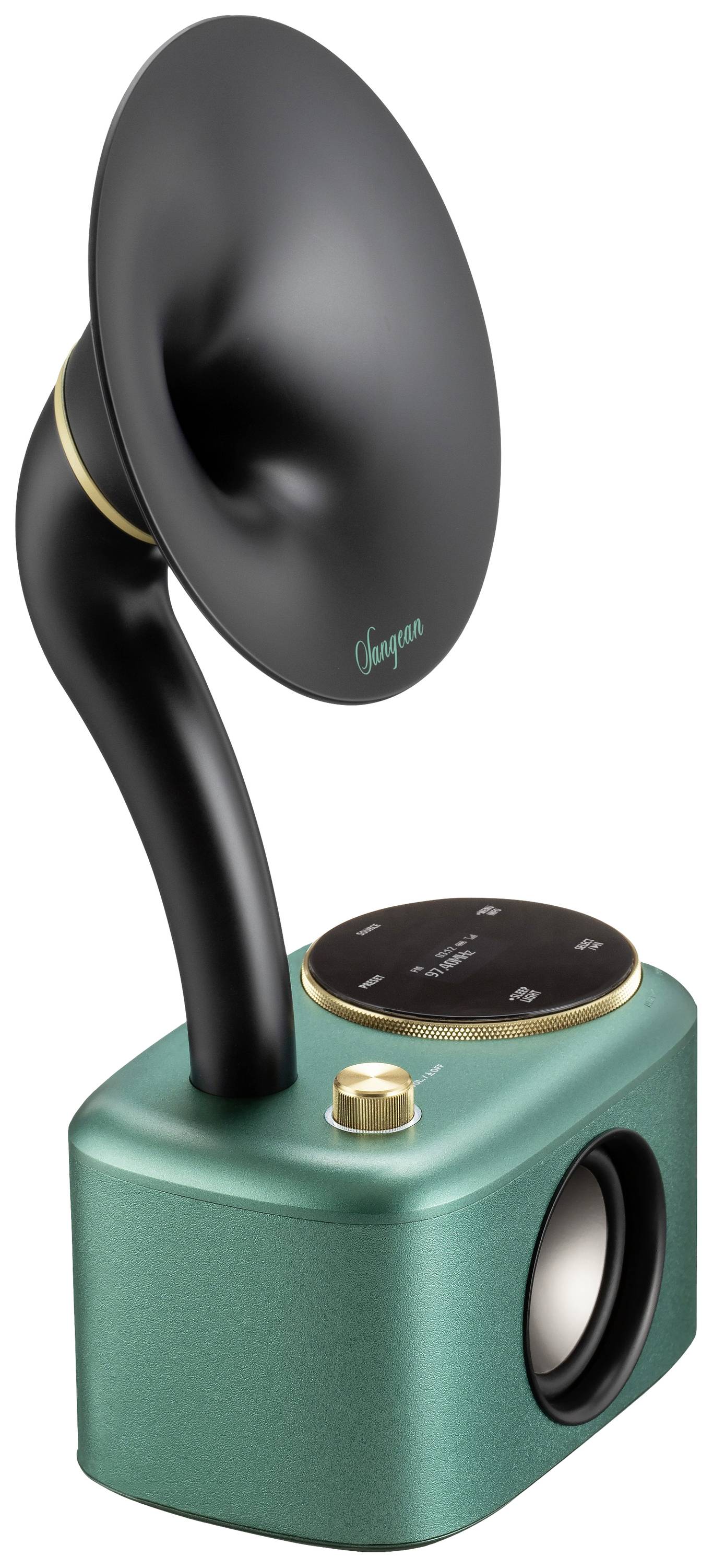 Sangean CP-100D Gramophone Radio de table DAB+, FM AUX, Bluetooth, USB écran tactile, rechargeable turquoise