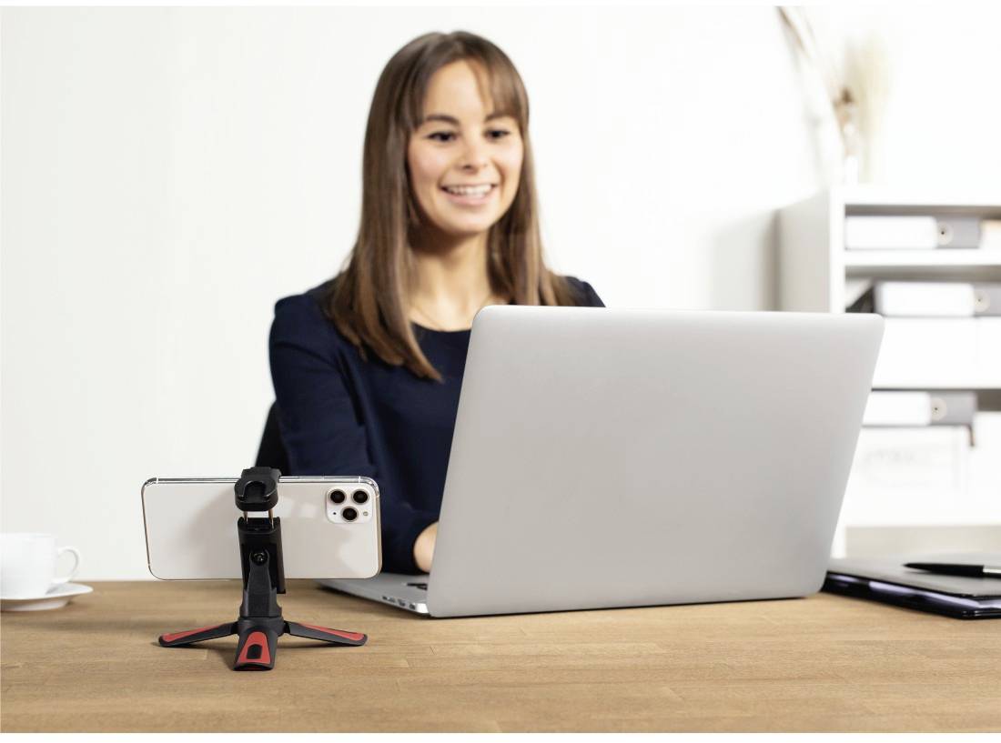 Hama Pocket II Rotation Support pour smartphone 1/4 pouce Hauteur de travail=15 cm noir, rouge