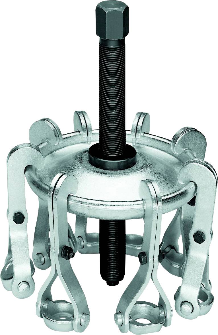 Un extracteur de métaux, composé de plusieurs bras et d'une vis centrale, permettant de retirer des pièces bloquées, comme des roulements.