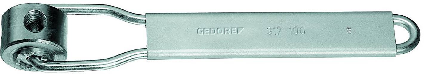 Un outil portant l'inscription 'GEDORE' et '617 100', en métal, montre un boulon avec une goupille latérale, probablement une clé à cliquet.