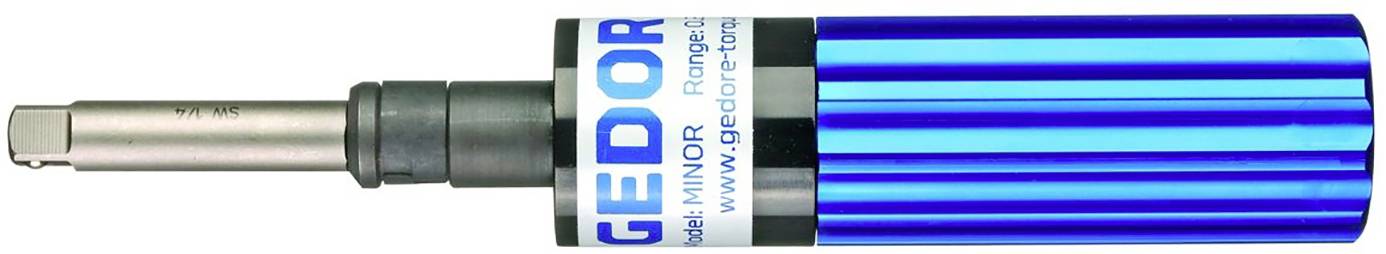 Un outil Gedore bleu de forme cylindrique avec un insert métallique, adapté aux travaux de précision ou aux réparations.