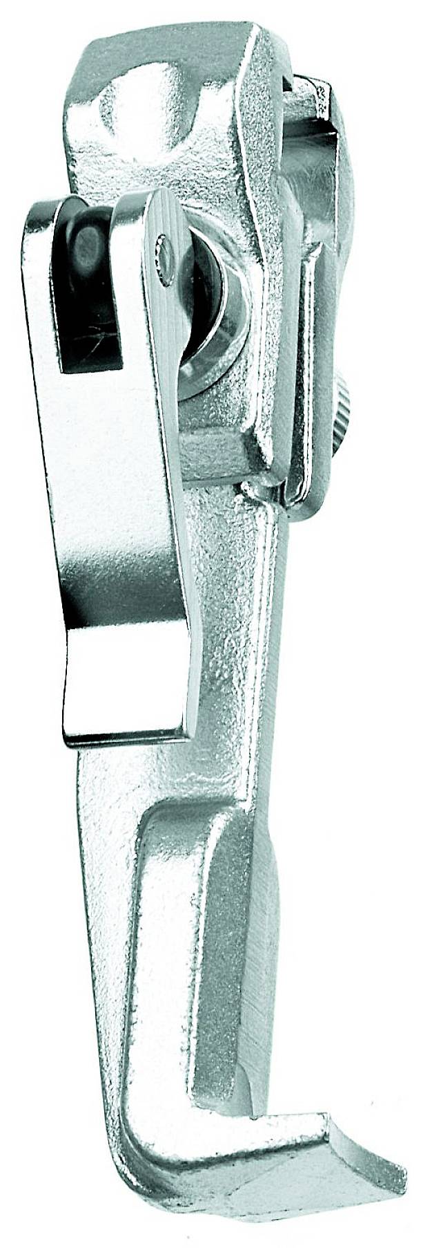 Mécanisme de levier métallique, design cylindrique, adapté aux applications industrielles ou aux machines.
