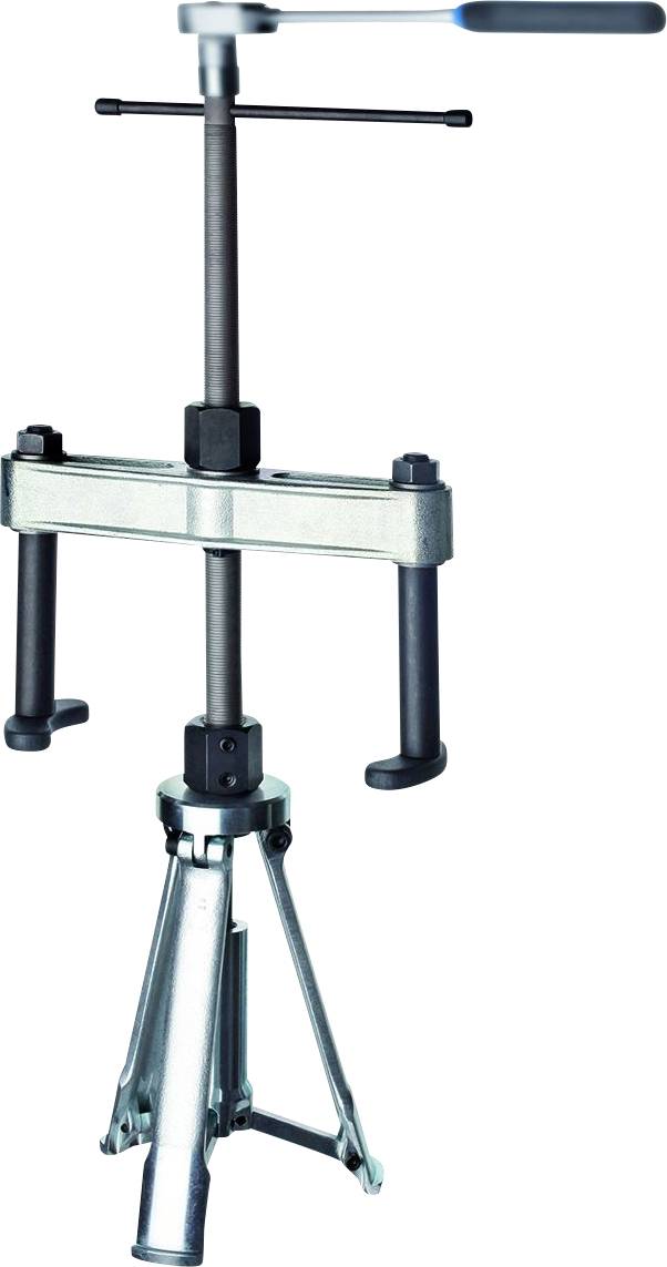 Pince de sécurité à trois griffes de préhension et poignée rotative, pour le démontage sécurisé et efficace de composants lors de la maintenance des machines.