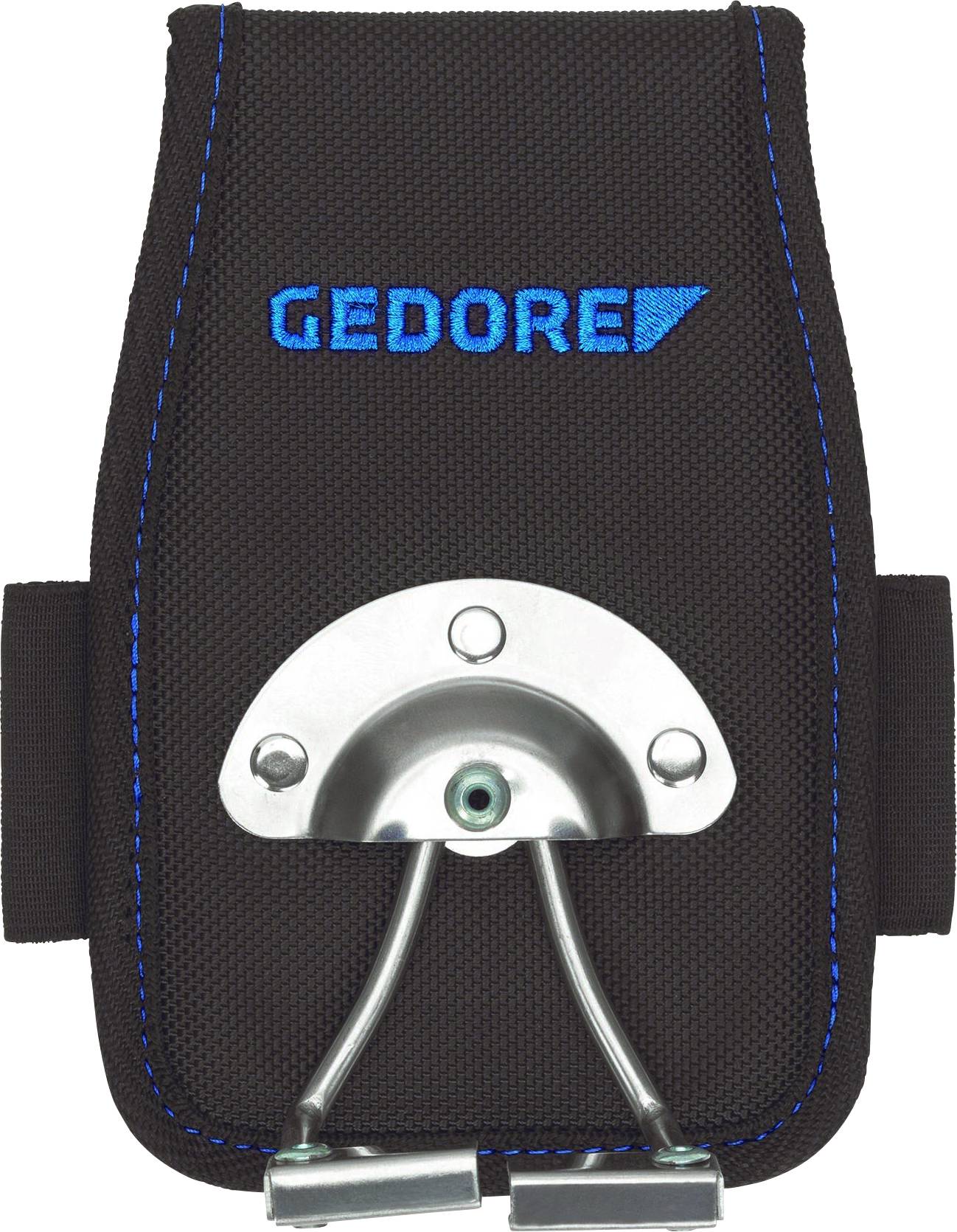 Un support à outils noir avec le logo 'GEDORE'. Fabriqué en matériau robuste, il dispose d'une fixation métallique pour le rangement sécurisé des outils.