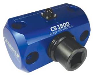 Embout de clé dynamométrique bleu portant l'inscription 'CS1500', spécifié pour 150-1500 Nm.