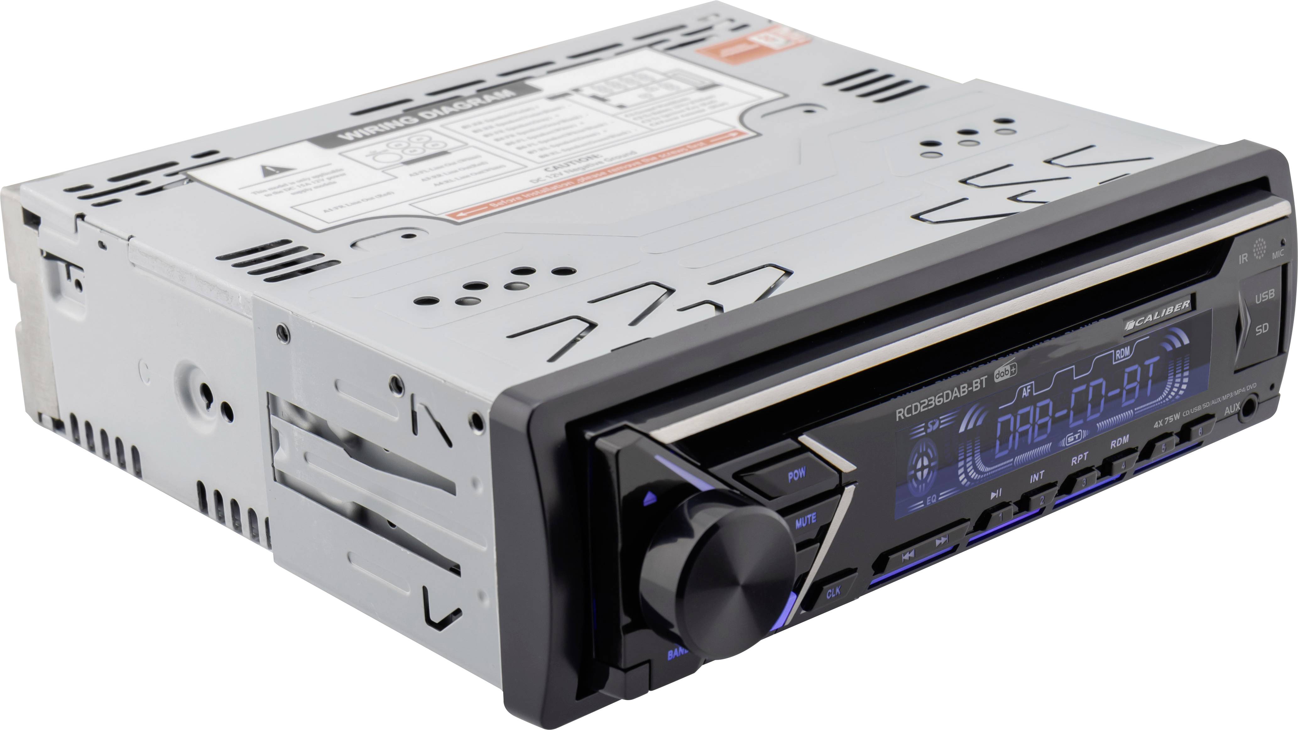 Caliber RCD236DAB-BT Autoradio kit mains libres bluetooth, tuner DAB+, avec antenne DAB