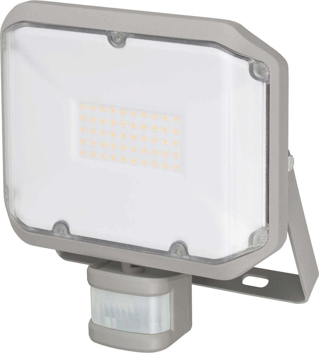 Projecteur LED d'extérieur avec détecteur de mouvement monté sous la lampe