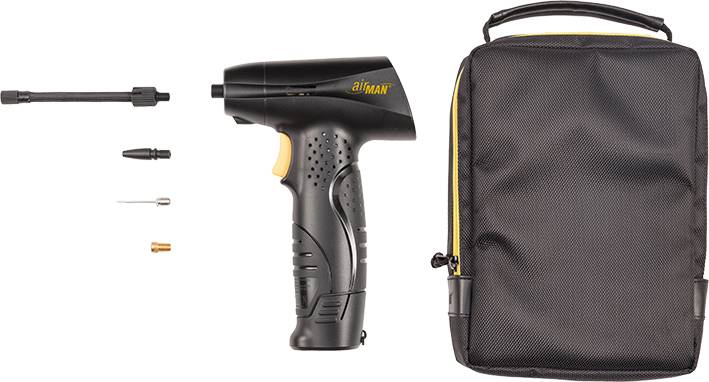 Airman 55-032-001 Pompe à air manuelle 7.5 bar coupure automatique, sacoche ou coffret de rangement, rechargeable sur 230V