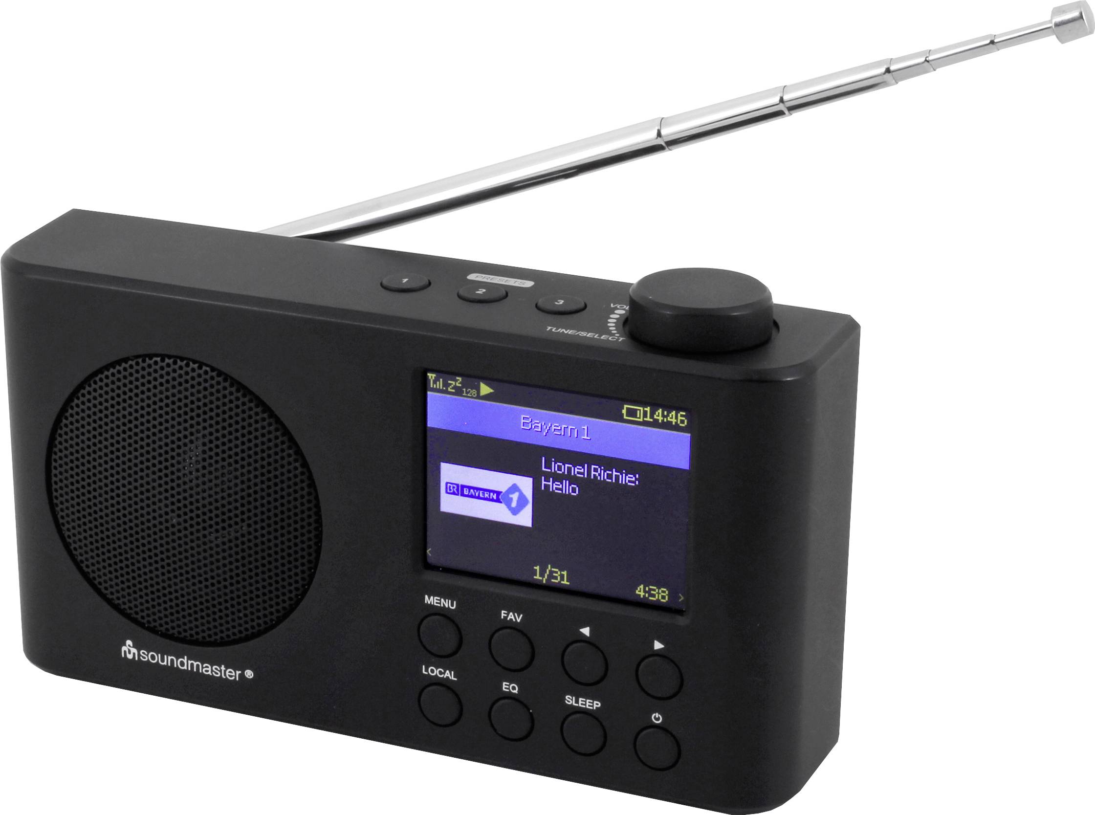 soundmaster IR6500SW Radio de table Internet Internet, DAB+, FM Bluetooth, USB, WiFi, radio internet rechargeable noir