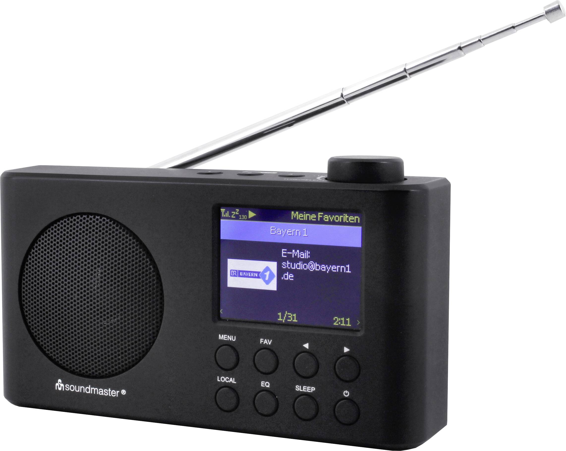 soundmaster IR6500SW Radio de table Internet Internet, DAB+, FM Bluetooth, USB, WiFi, radio internet rechargeable noir