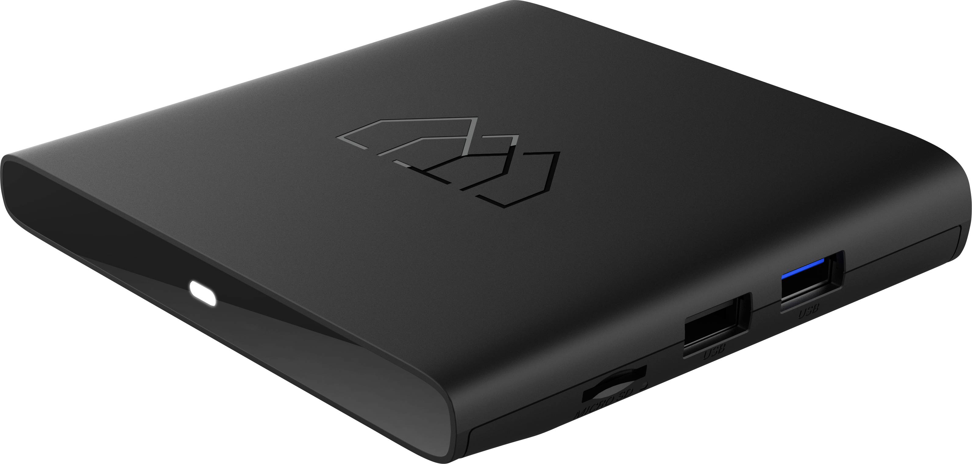 Fte maximal AndroidTV Box + DVB-S2 Tuner-Dongle Boîtier de streaming 4k, HDR, connexion réseau