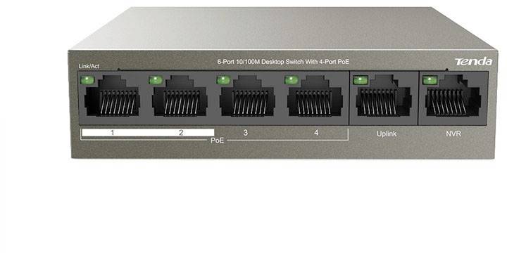 Tenda TEF1106P-4-63W Switch réseau 6 ports 10 / 100 MBit/s fonction PoE