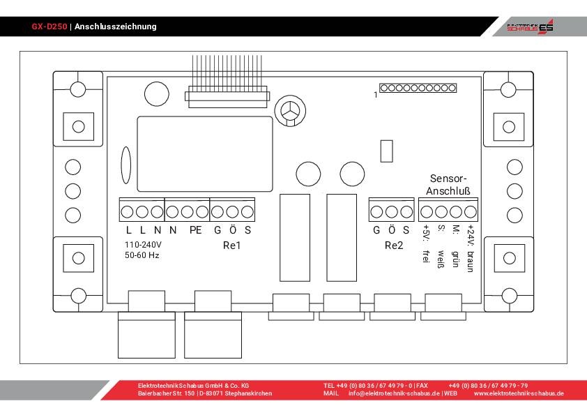 Schabus GX-D250 Capteur de qualité de l'air avec capteur interne sur secteur Gaz détecté dioxyde de carbone