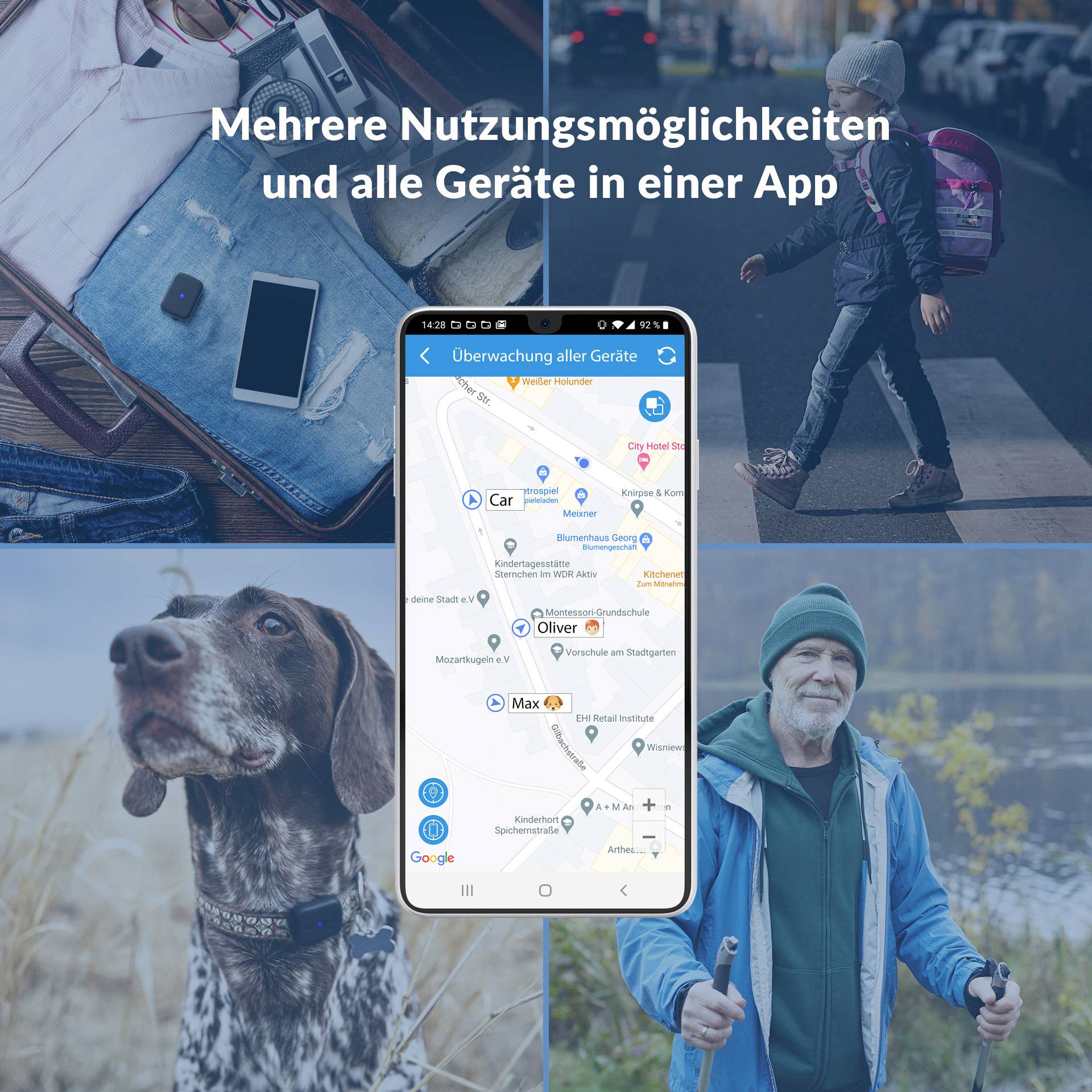 Lamax LMXGPSLRCR Traceur GPS traceur de véhicules, traceur de bagages, traceur d'animaux domestiques, traceur multifonction