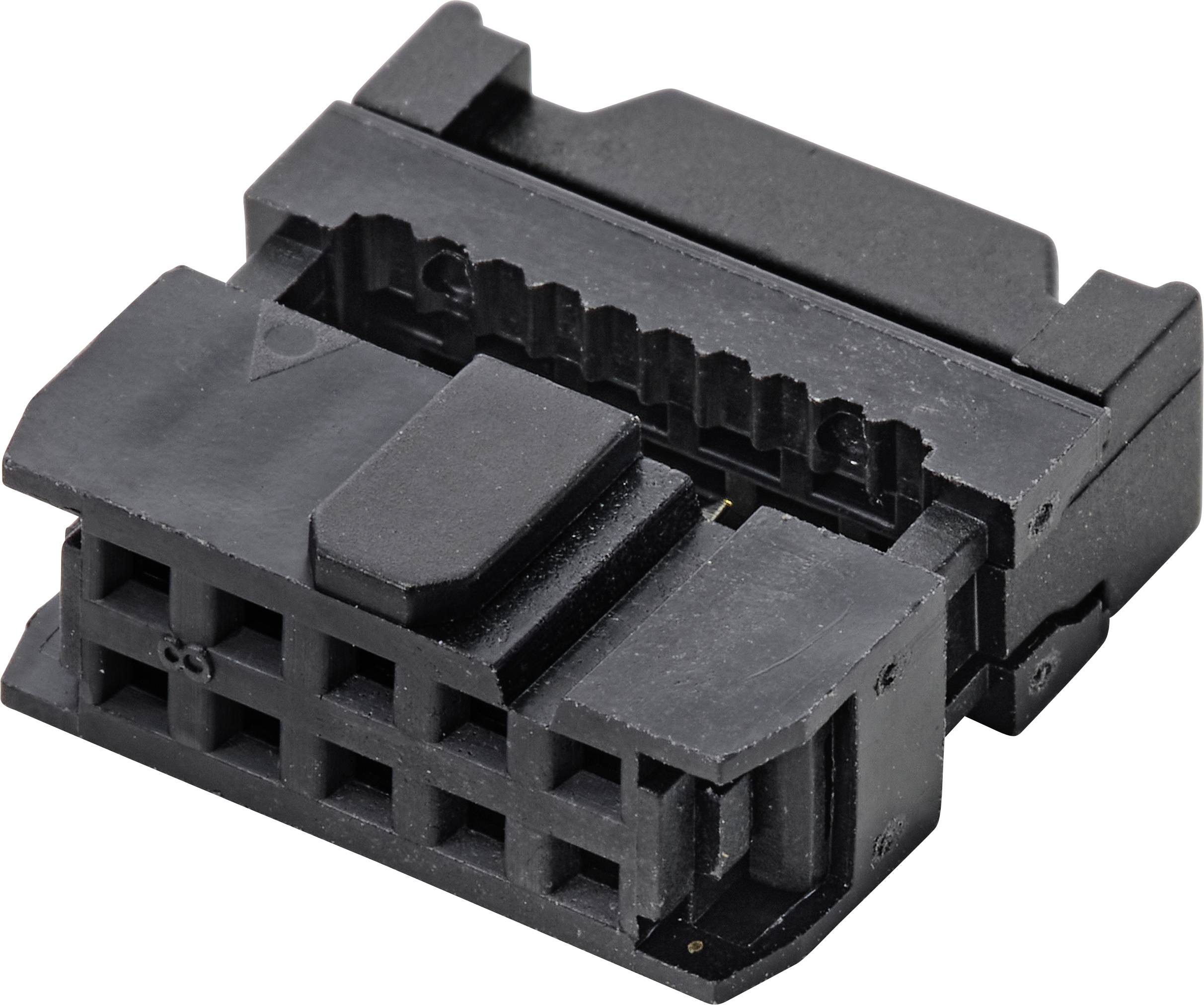 Adaptateur noir en plastique avec plusieurs ports de connexion, utilisé dans les appareils électroniques pour les branchements de câbles.