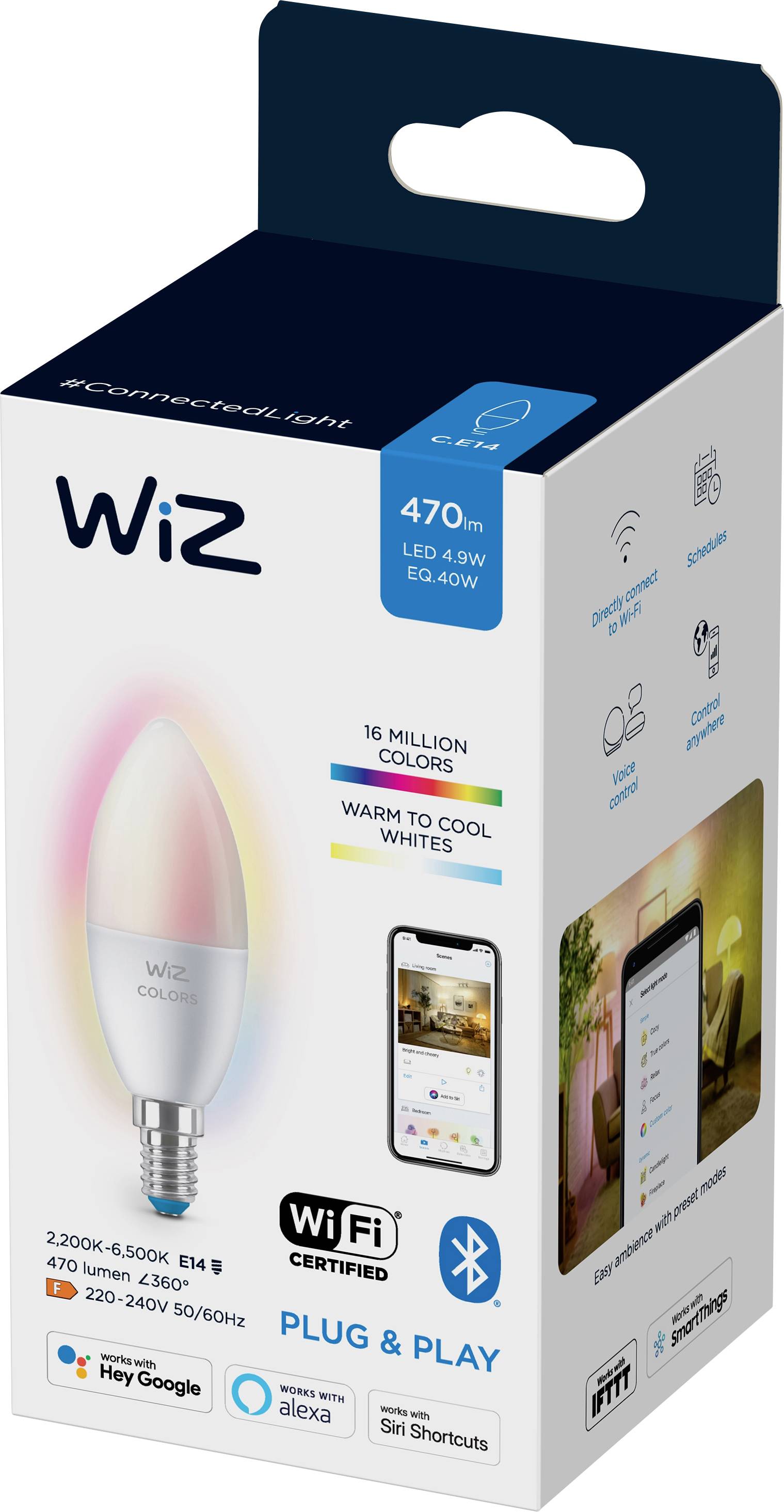 WiZ 871869978709700 LED CEE 2021 F (A - G) E14 4.9 W = 40 W commandé par appli mobile 1 pc(s)