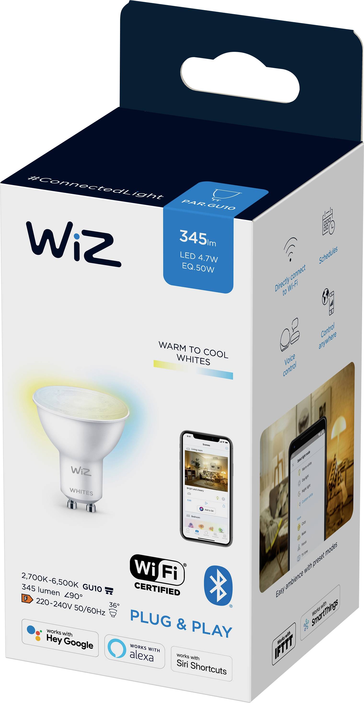 Philips Lighting 871869978711000 LED CEE F (A - G) GU10 4.7 W = 50 W commandé par appli mobile 1 pc(s)