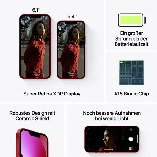 Apple iPhone 13 rouge 128 GB 15.5 cm (6.1 pouces) Apple iPhone 13 rouge 128 GB 15.5 cm (6.1 pouces)