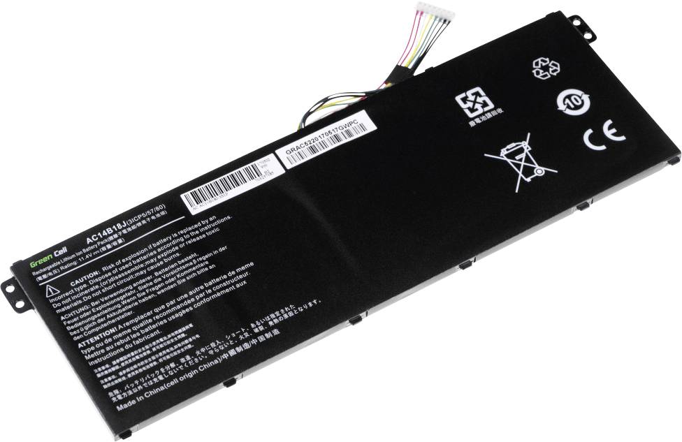 Green Cell Batterie d'ordinateur portable AC14B13J AC14B13K AC14B18J 11.4 V 2100 mAh Acer