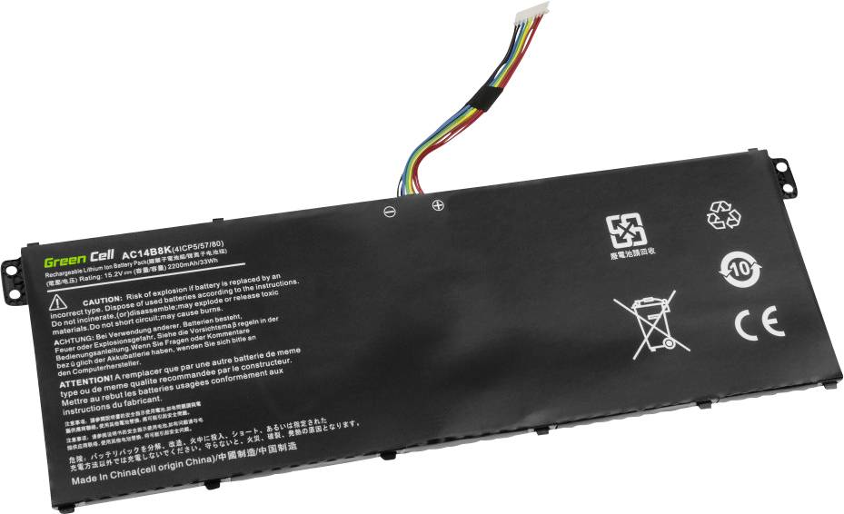 Green Cell Batterie d'ordinateur portable AC14B3K AC14B7K AC14B8K 15.2 V 2100 mAh Acer