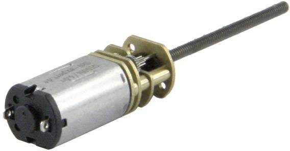 Un petit moteur cylindrique avec une longue tige filetée en métal, adapté aux applications de contrôle précis dans les mécanismes.