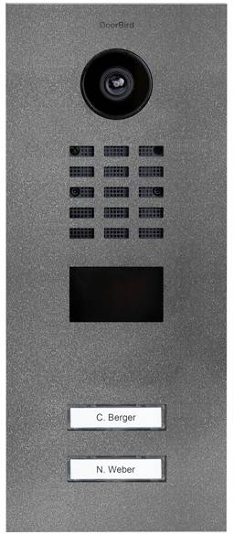 DoorBird D2102V Interphone vidéo IP Ethernet Station extérieure acier inoxydable, oxyde de fer micacé (satiné)