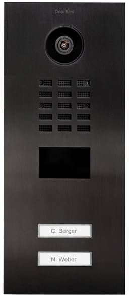 DoorBird D2102V Interphone vidéo IP Ethernet Station extérieure acier inoxydable V2A (brossé), Titane