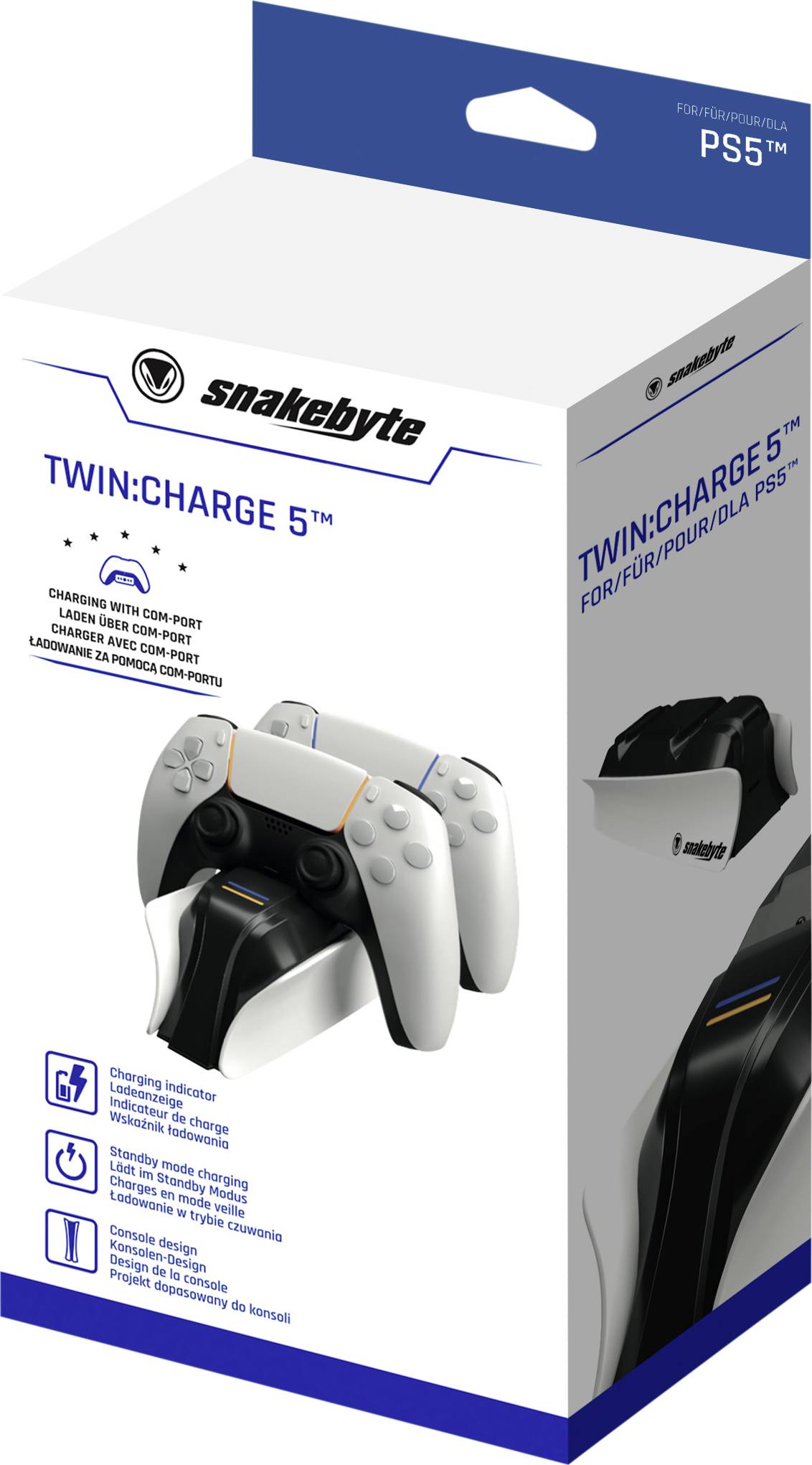 SnakeByte SB916168 Station de charge pour manette PS5 blanc