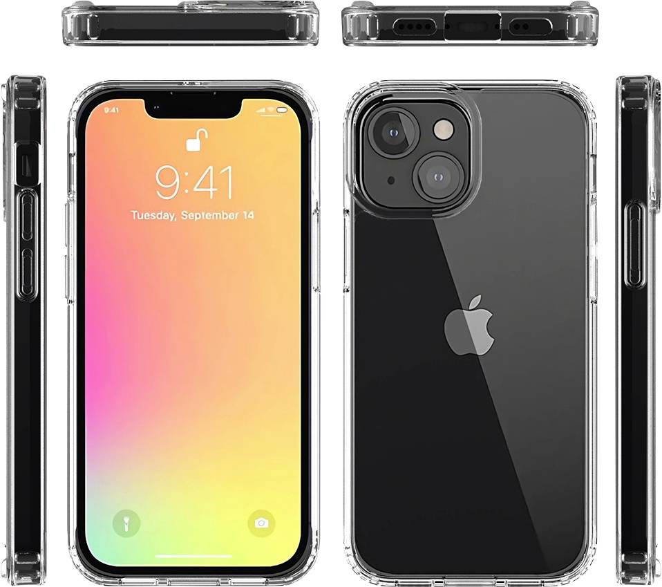 JT Berlin Pankow Clear Coque arrière Apple iPhone 13 mini transparent résistant aux chocs, chargement par induction 10798