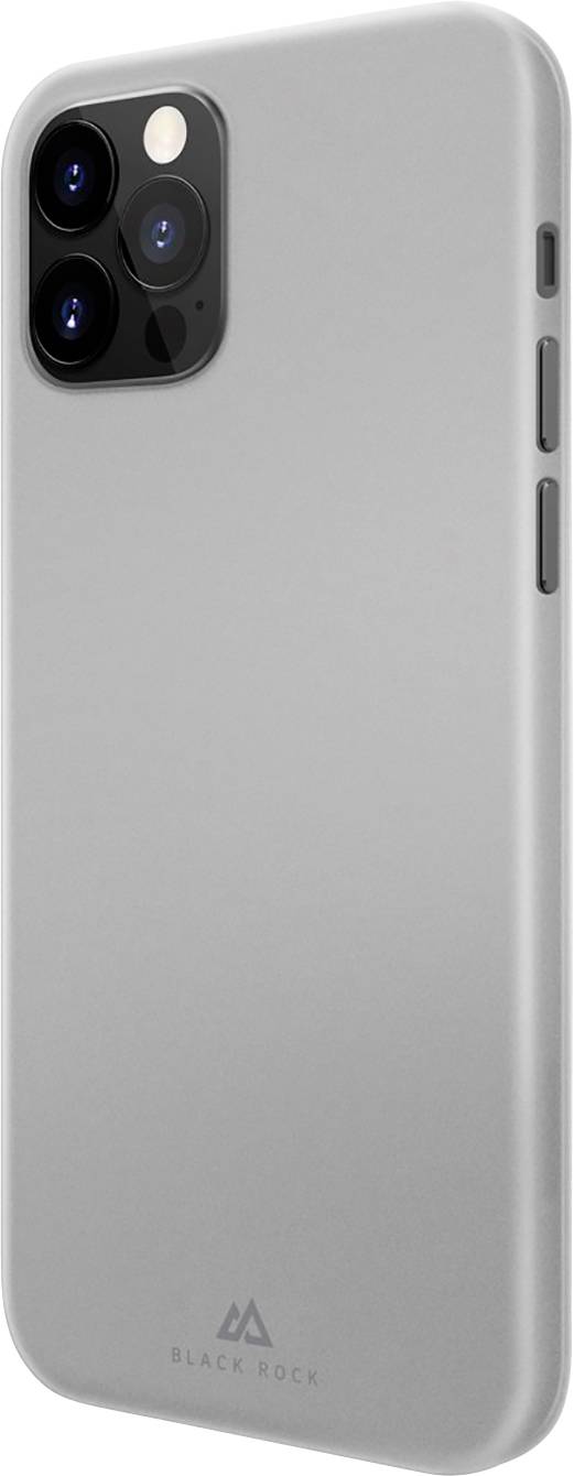 Un téléphone gris avec une coque de protection en silicone. L'appareil photo possède trois objectifs et présente une disposition des boutons de commande sur le côté.