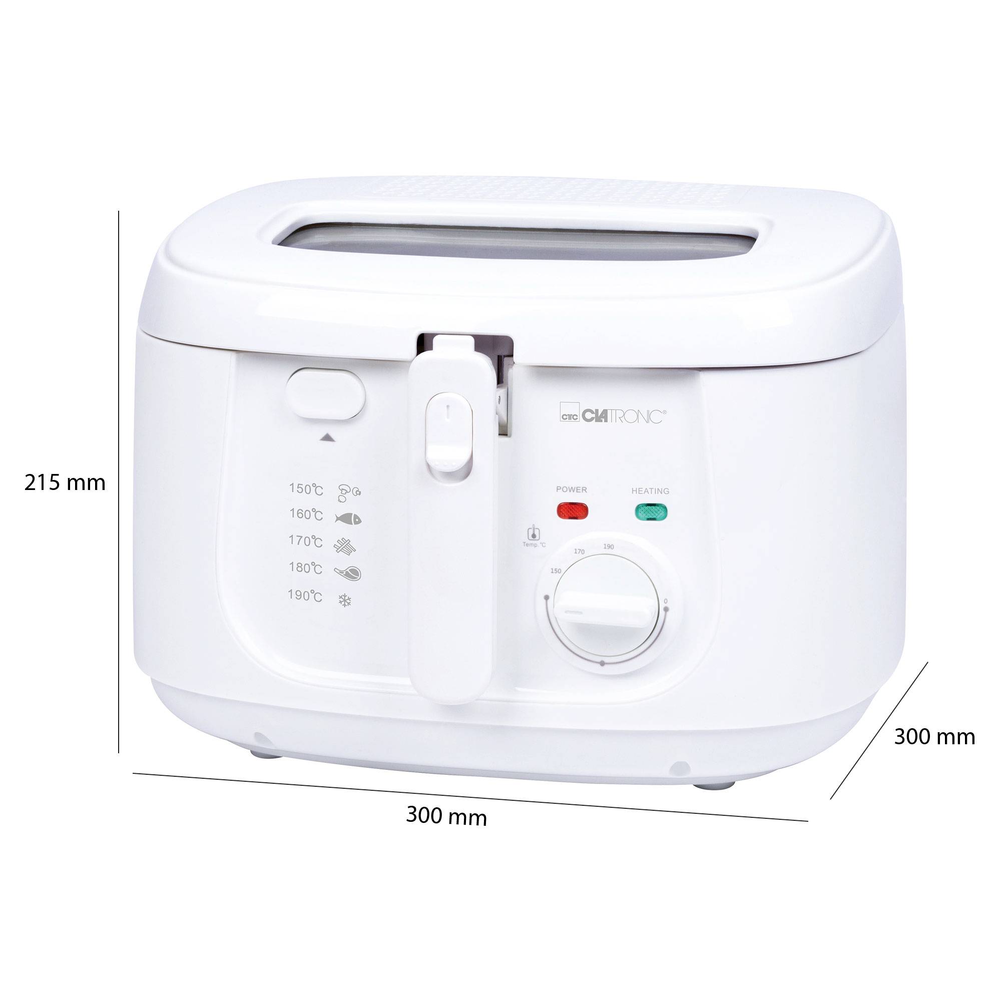 Clatronic FR 3771 Friteuse 2.5 l 1800 W blanc