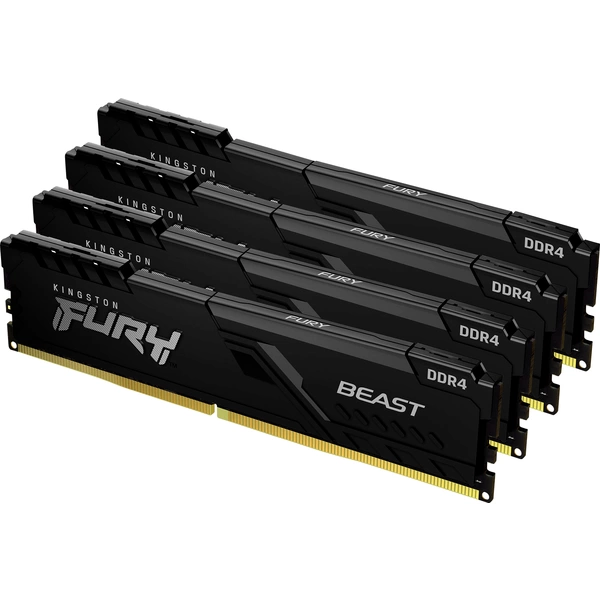 Mémoire pour PC Kingston FURY Beast DDR4 128 GB 4 x 32 GB 3600 MHz DIMM 288 broches CL18 KF436C18BBK4/128 Mémoire pour PC Kingston FURY Beast DDR4 128 GB 4 x 32 GB 3600 MHz DIMM 288 broches CL18 KF436C18BBK4/128