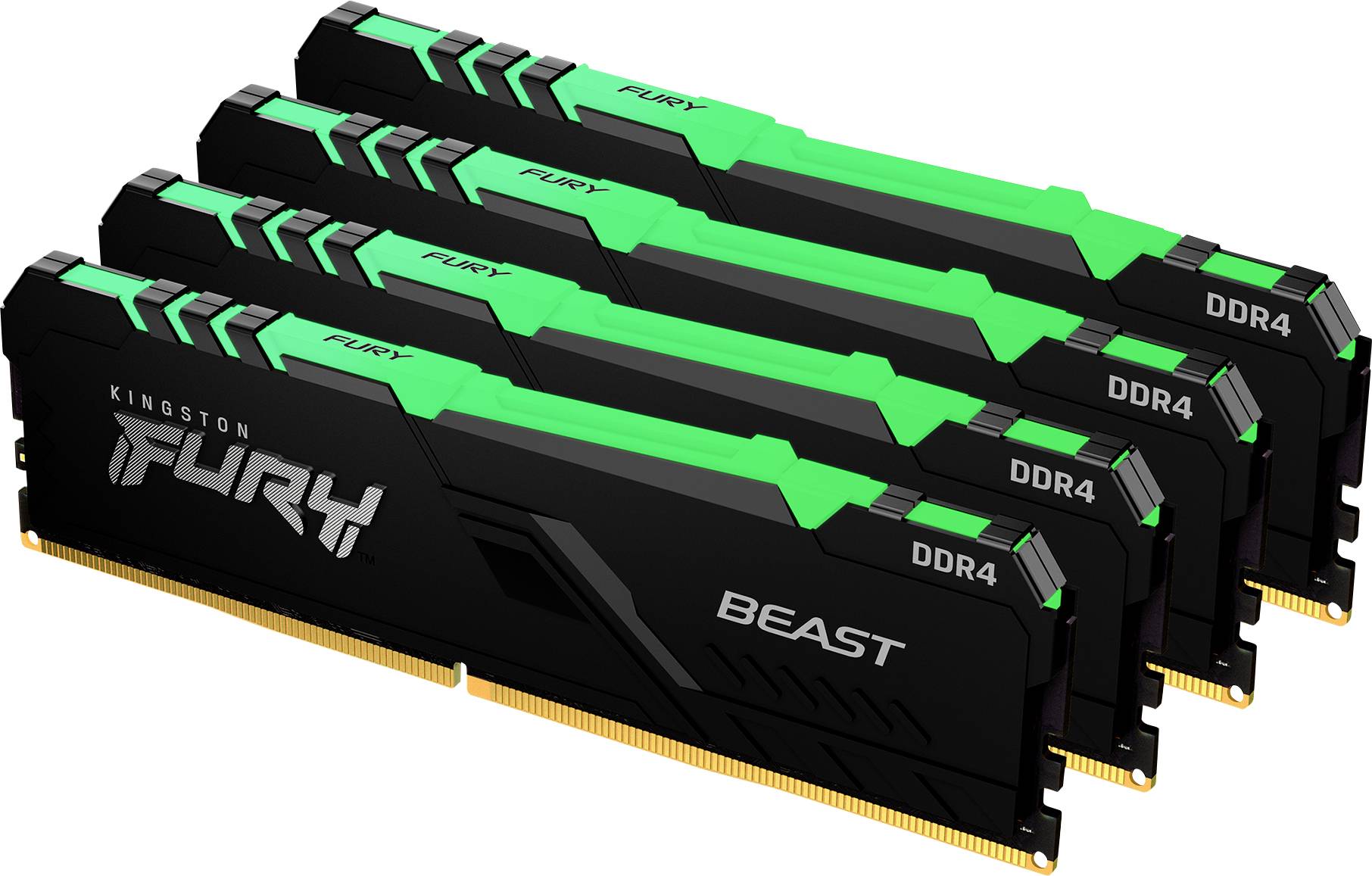 Kingston FURY Beast RGB Mémoire pour PC DDR4 128 GB 4 x 32 GB 3000 MHz DIMM 288 broches CL16 KF430C16BBAK4/128