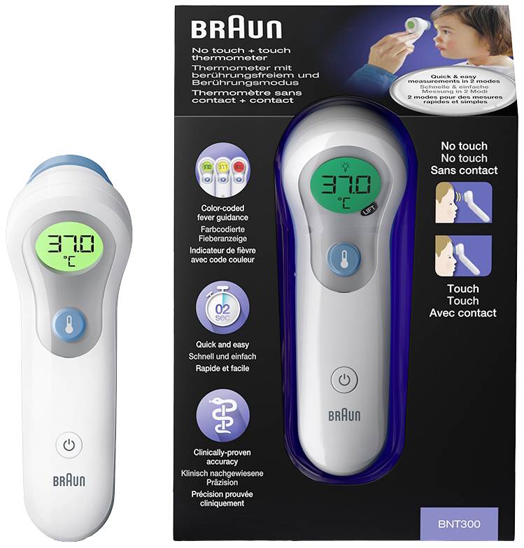 Braun BNT300WE Thermomètre médical avec éclairage LED