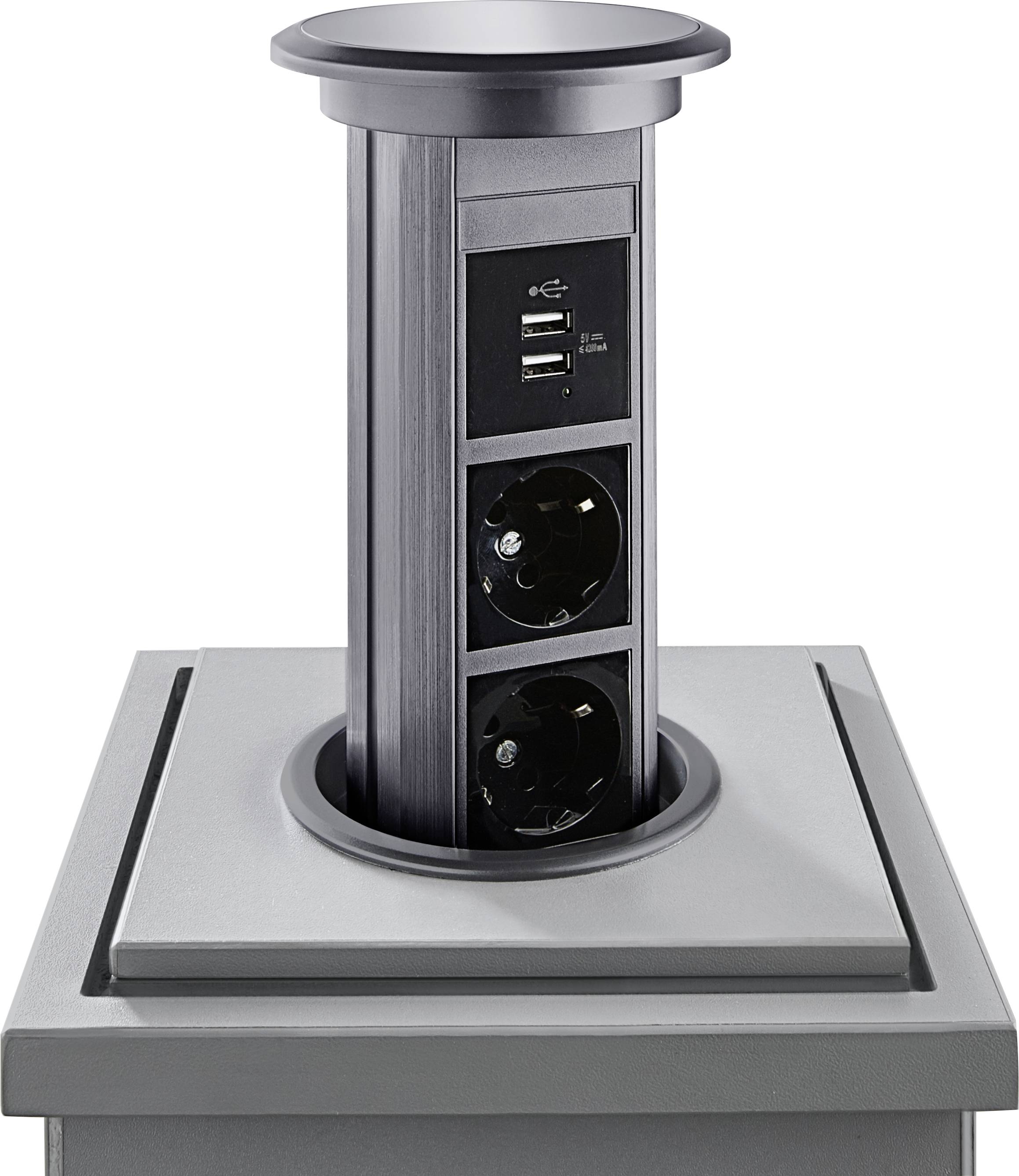 Heitronic 500709 Bloc multiprise argent