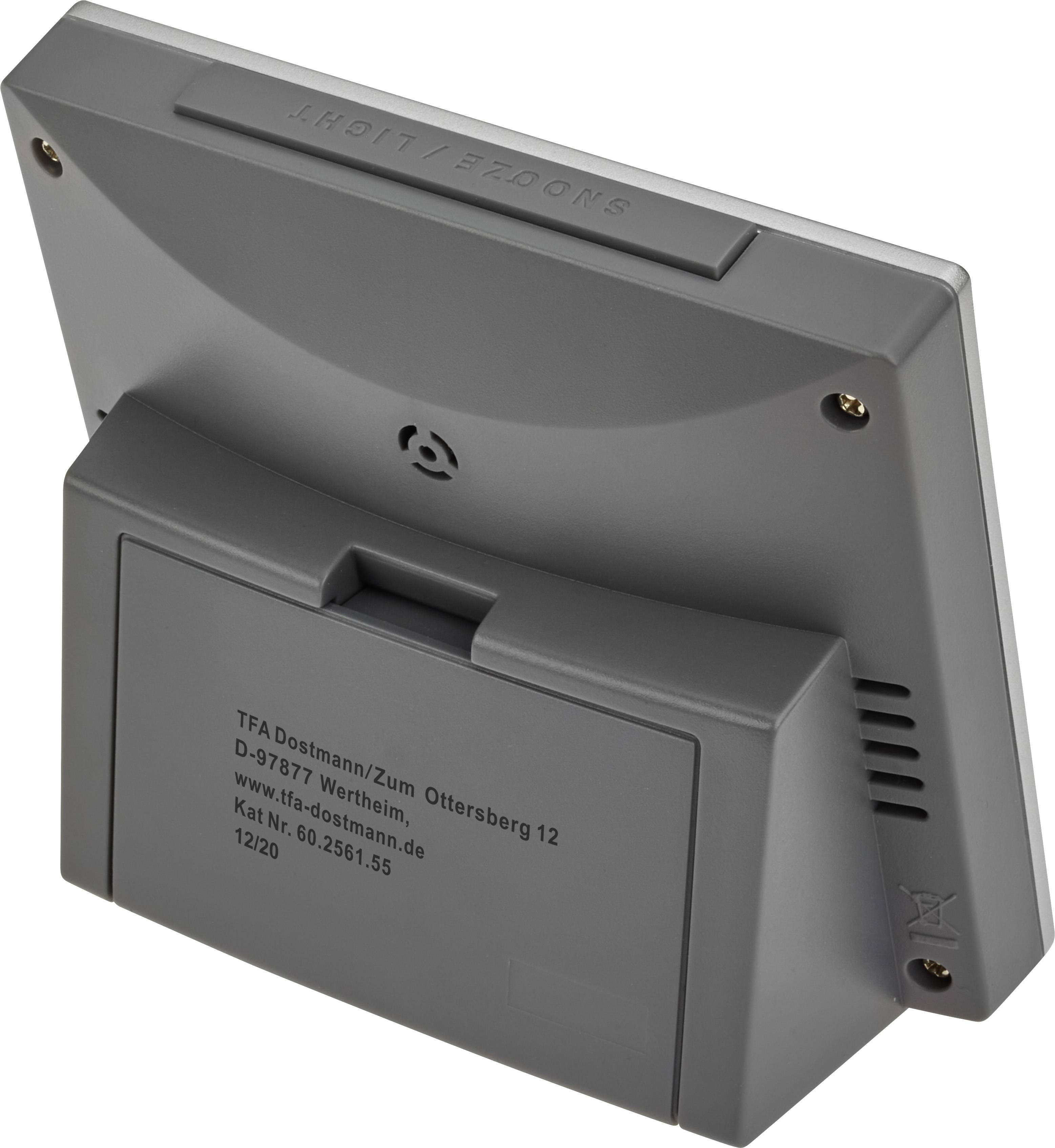 TFA Dostmann 60.2561.55 radiopiloté(e) Réveil argent Heures de réveil 1