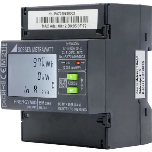 Gossen Metrawatt U2289-V047 Compteur d'énergie triphasé numérique 80 A conformité MID: oui 1 pc(s) Gossen Metrawatt U2289-V047 Compteur d'énergie triphasé numérique 80 A conformité MID: oui 1 pc(s)