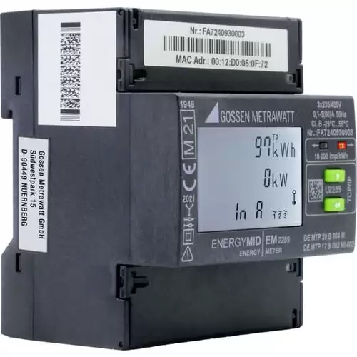 Gossen Metrawatt U2289-V047 Compteur d'énergie triphasé numérique 80 A conformité MID: oui 1 pc(s) Gossen Metrawatt U2289-V047 Compteur d'énergie triphasé numérique 80 A conformité MID: oui 1 pc(s)