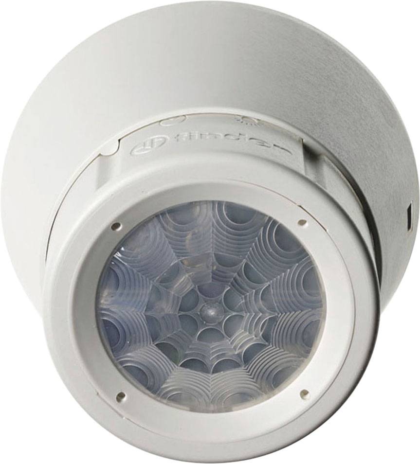 Gros plan sur un capteur rond blanc avec un couvercle bombé en plastique transparent présentant un motif en nid d'abeille.