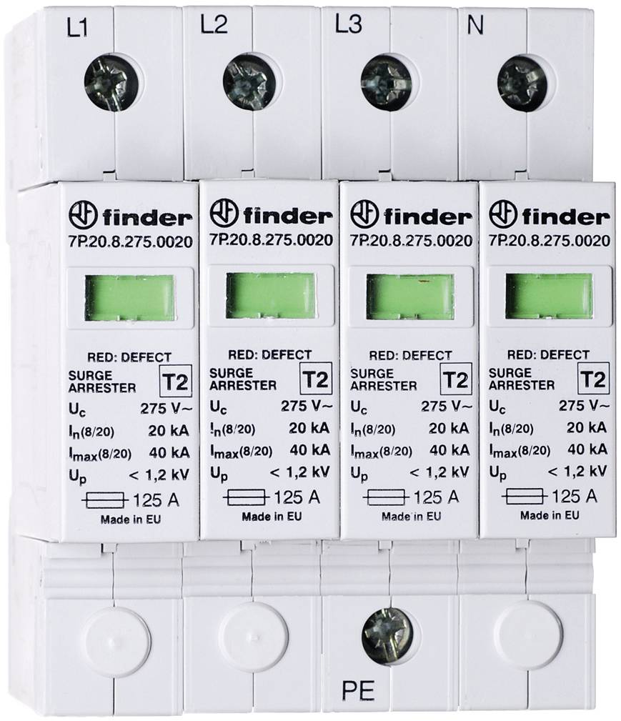 Finder 7P.25.8.275.0020 7P.25.8.275.0020 Limiteur de surtension 20 kA 1 pc(s)