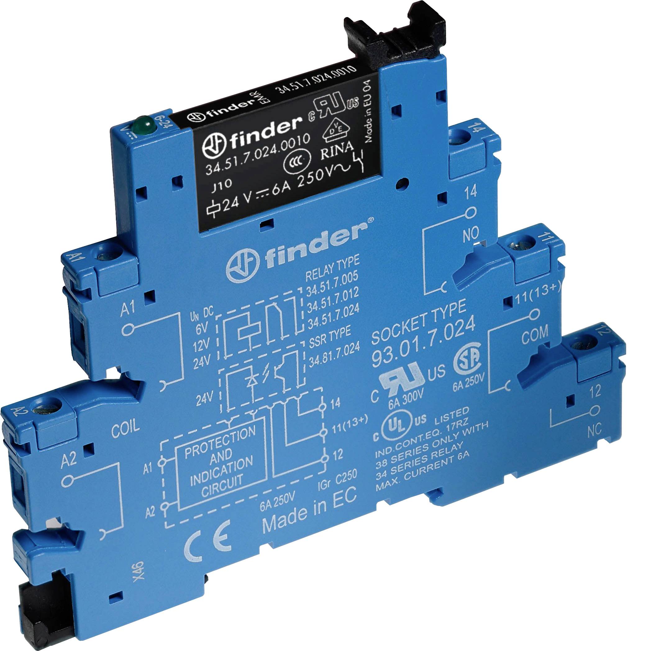 Finder 38.51.0.048.5060 Interface relais 48 V DC/AC 6 A 1 inverseur (RT) 1 pc(s)