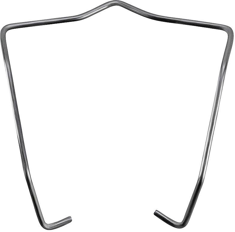 Un étrier métallique courbé avec des angles rectangulaires et des extrémités arrondies, souvent utilisé pour le support ou la stabilisation.