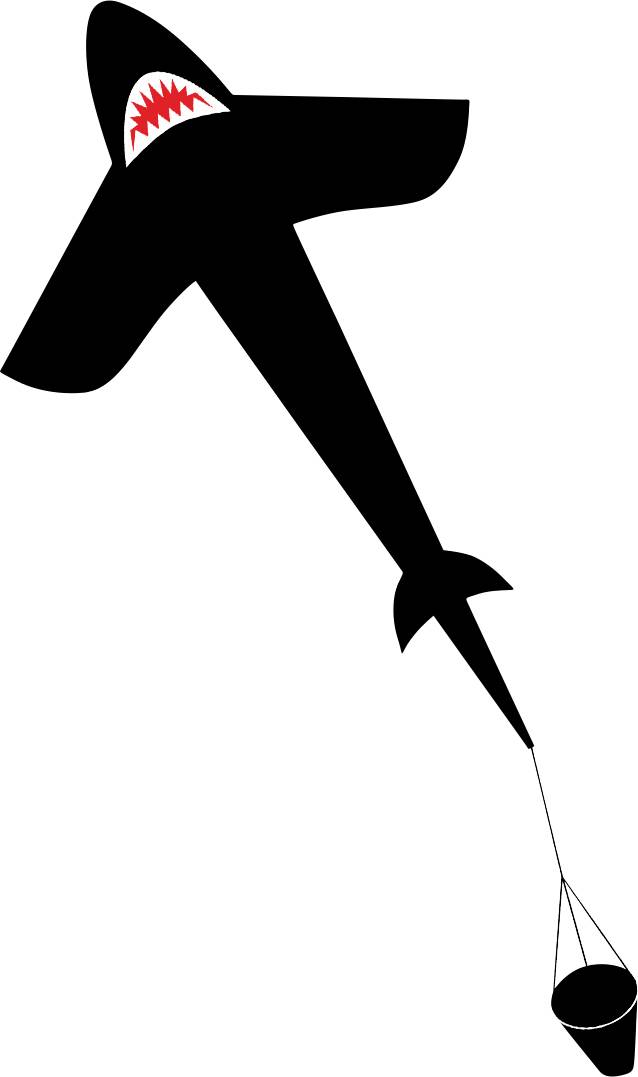 Ecoline Cerf-volant SHARK Kite 5' Envergure (détails) 1500 mm