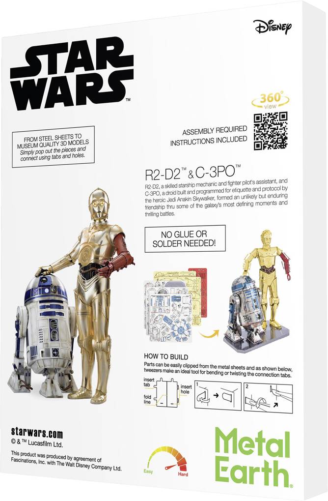 Metal Earth Star Wars Set C-3PO + R2D2 Kit en métal