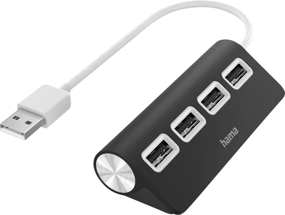 Hub USB 2.0 Hama 4 ports noir